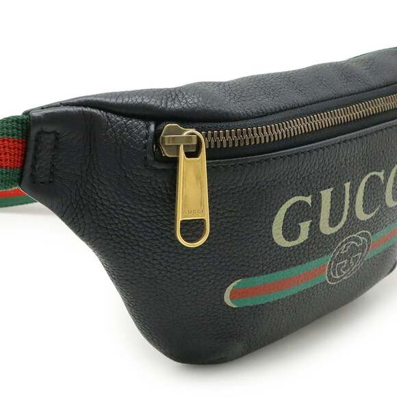 GUCCI Black Leather Fanny Pack - Picture 6 of 8